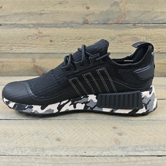 adidas Originals NMD_R1 Men's Shoes Black White Camo - Picture 9 of 13